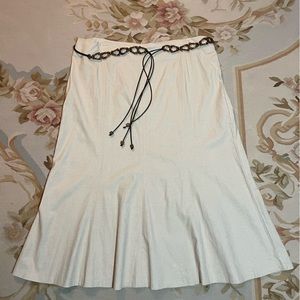 Lovely tan linen trumpet skirt, size 16 petite by R.Q.T